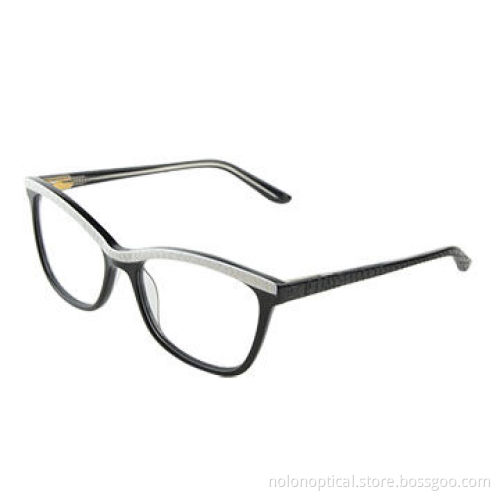High quality designer handmade acetate glasses in black with white